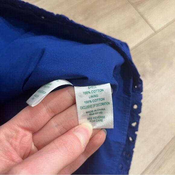 Lilly Pulitzer Kaylee Lapis Lazuli Blue Eyelet Shift Dress Petite Petal Size 6 - Picture 5 of 7